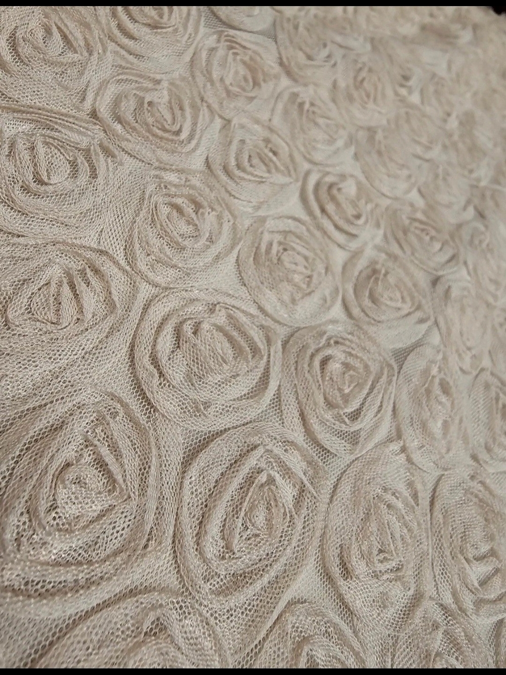 Women’s Cream Lace Rosette A-Line Skirt Crop Charlotte Russe Summer Dress Y2K